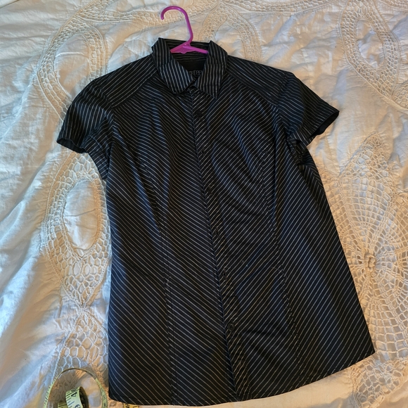 Vintage TRIPP NYC Black Pinstripe Shirt Goth Y2K Eldergoth - Picture 2 of 5